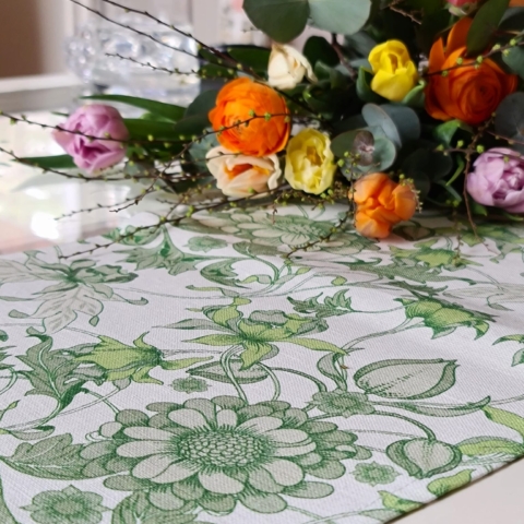 Textile fabric Secret Garden green