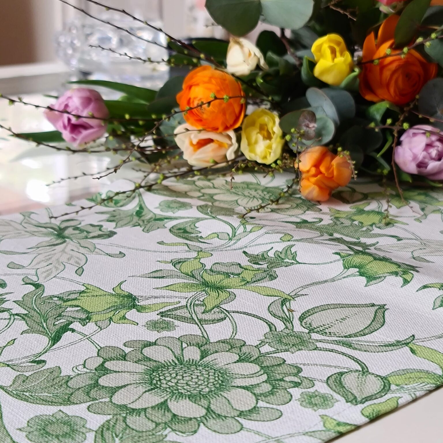 Textile fabric Secret Garden green